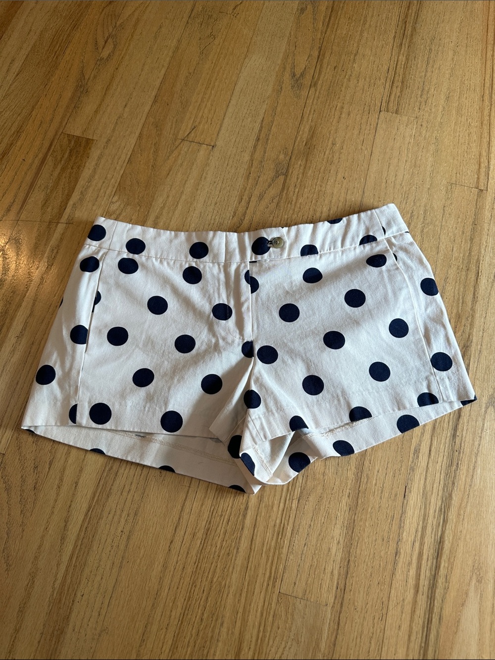 J. Crew Beige and Navy Blue Polka Dot Women's Shorts